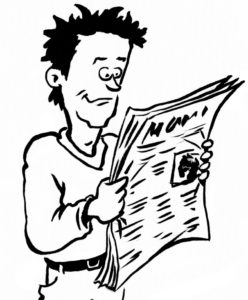Mann Zeitung Presse aktuelles schwarzweiss Agnes Karikaturen