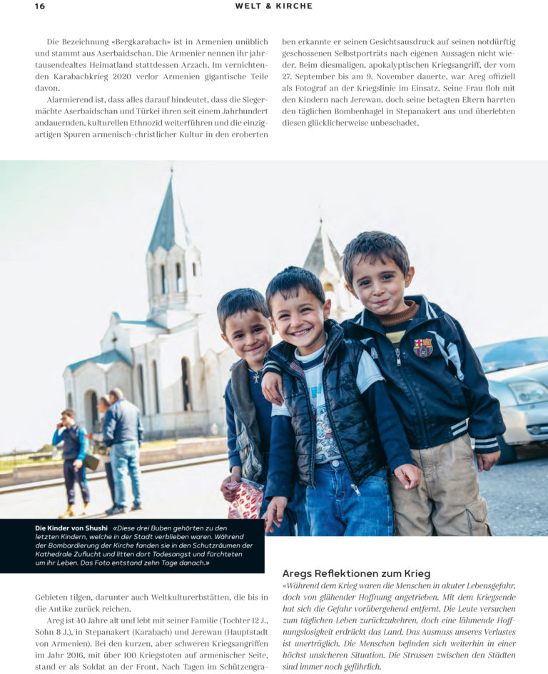 Armenien, Karabachkrieg 2021, Arzach, Areg Balayan, Fotoreportage, Kriegsfotografie, katholische Pfarrei St. Katharina, Kathy, Pastoralraum Horw Luzern, katholische Kirche, Aserbaidschan, Kriegsverbrechen, Christenverfolgung